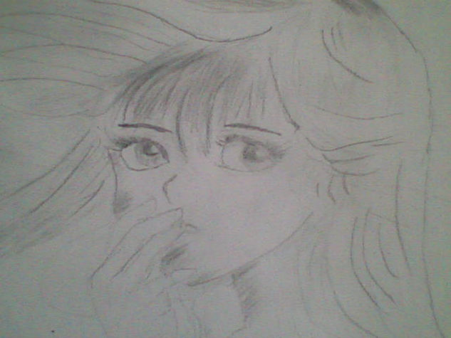 chica llorando Lápiz