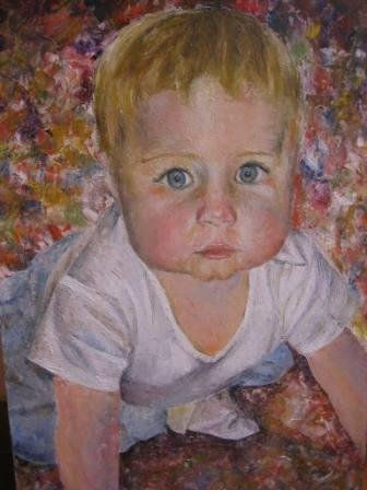 Mi hijo Oil Canvas Portrait