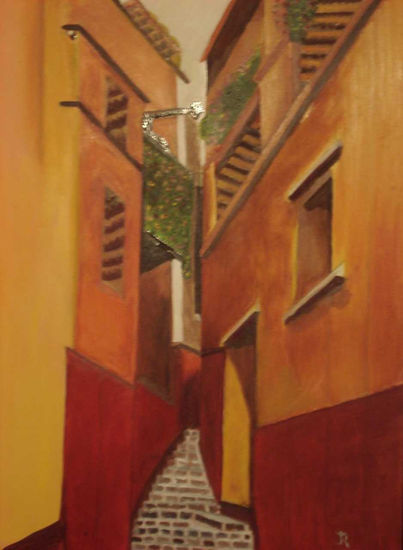 El Callejón del Beso Oil Panel Landscaping