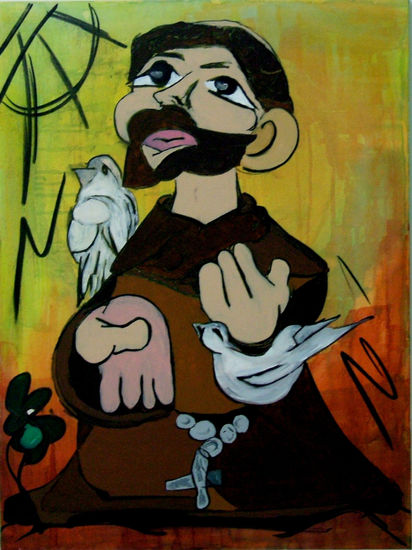 São Francisco Acrylic Canvas Figure Painting