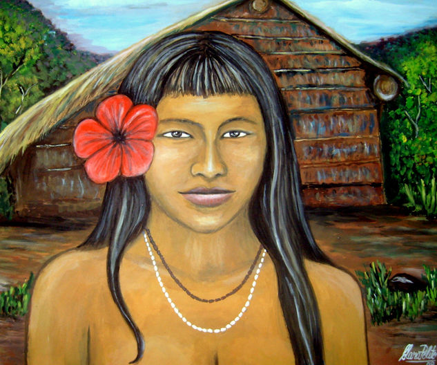 "Hija de la Tierra" Oil Canvas Landscaping