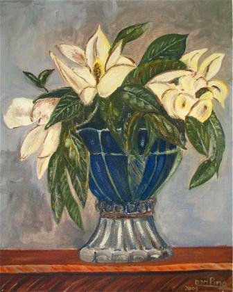 magnolias en jarron