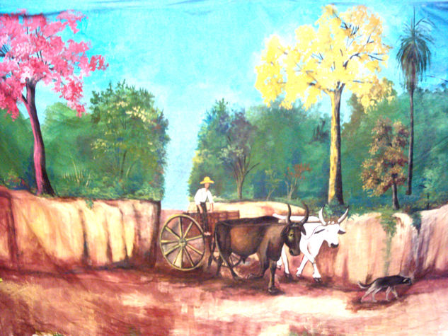 El Rancho que Camina Oil Canvas