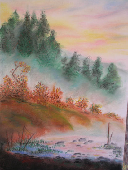 Atardecer en las montañas Pastel Paper