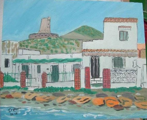 ADRA Guainos Bajos CASA TIPICAS Oil Canvas Landscaping