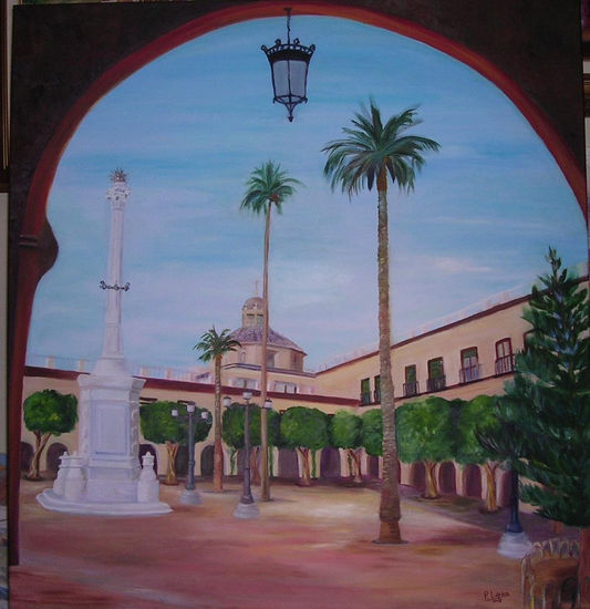 Plaza Vieja Oil Canvas Landscaping