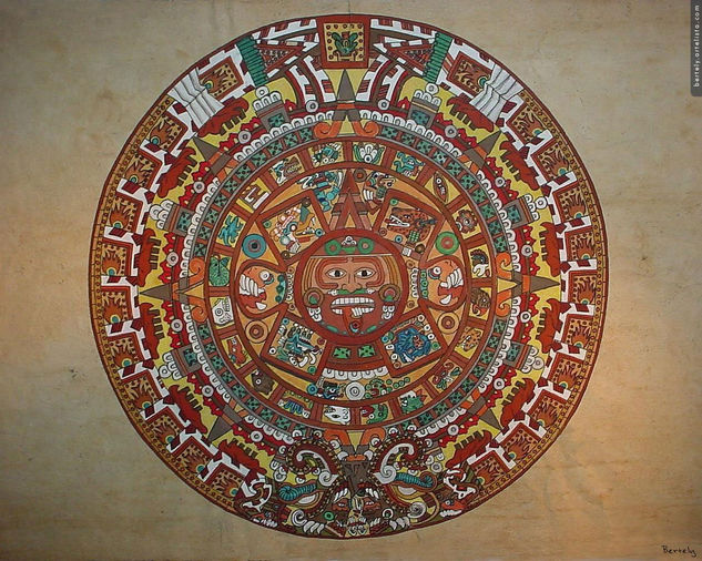 Calendario Azteca Gouache Otros Otros