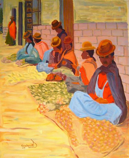 Venedors peruans Acrylic Canvas Figure Painting