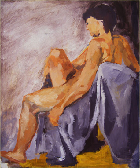 posando Oil Panel Nude Paintings