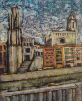 Girona Catedral Acrylic Canvas Landscaping