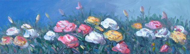 Rosas Oil Textile Floral Painting