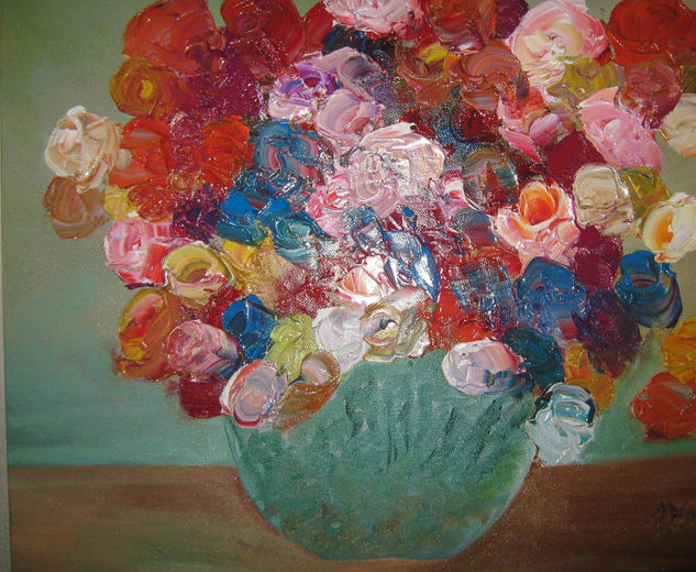 para alegrar la casa Oil Canvas Floral Painting