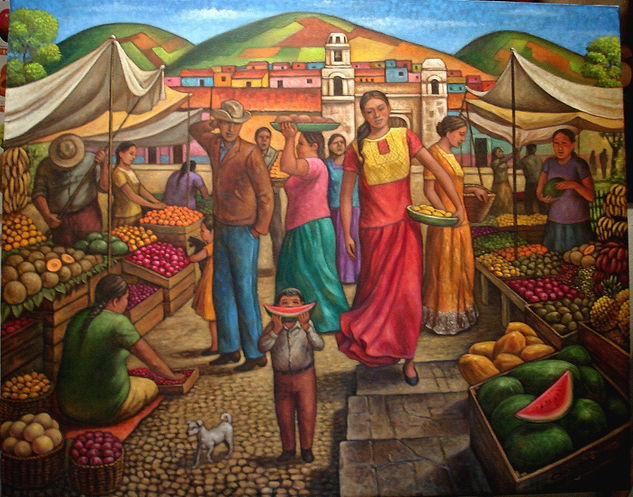 Mercado de frutos Oil Canvas Others