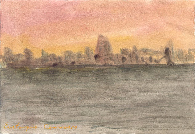 La ciudad del lago Texux Watercolour Paper Landscaping