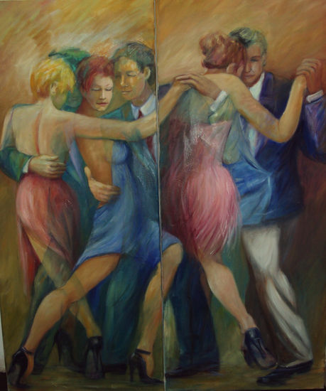 FIESTA DE TANGO Oil Canvas Figure Painting