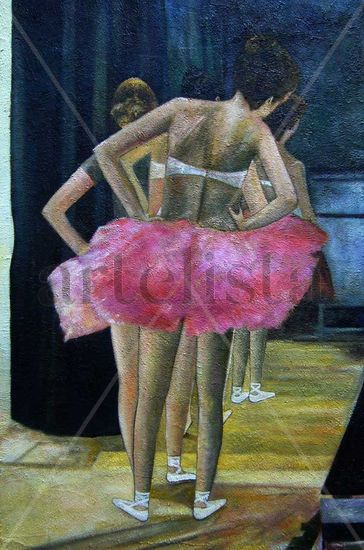 Entre bambolines Oil Canvas Figure Painting