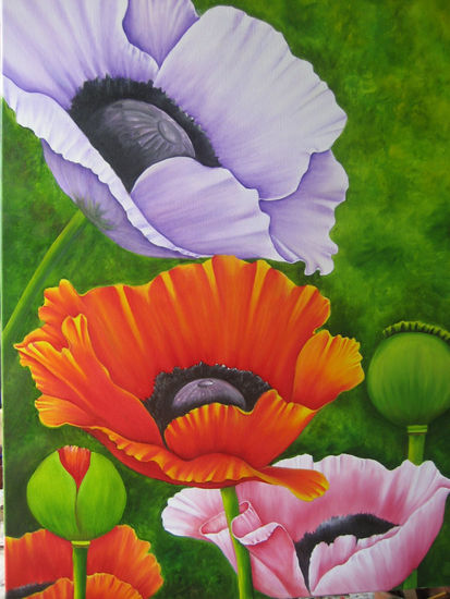 Amapolas in sunshine Oil Canvas Landscaping