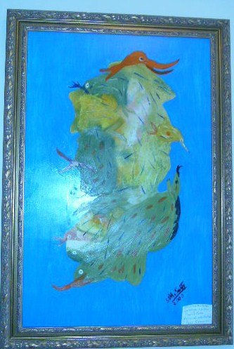 los peces y la tortuga Oil Canvas Animals