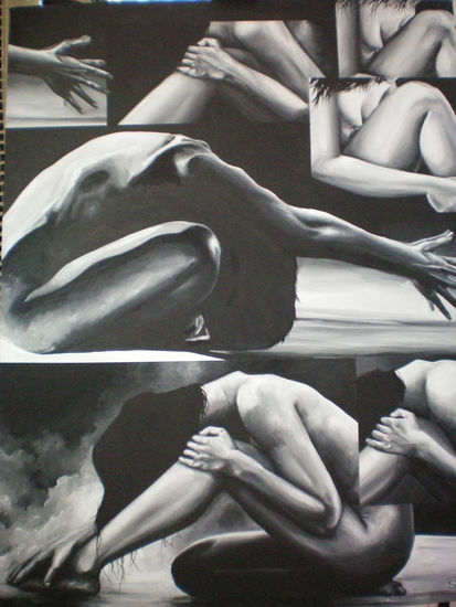 " Ocultando al Ello" Oil Canvas Nude Paintings