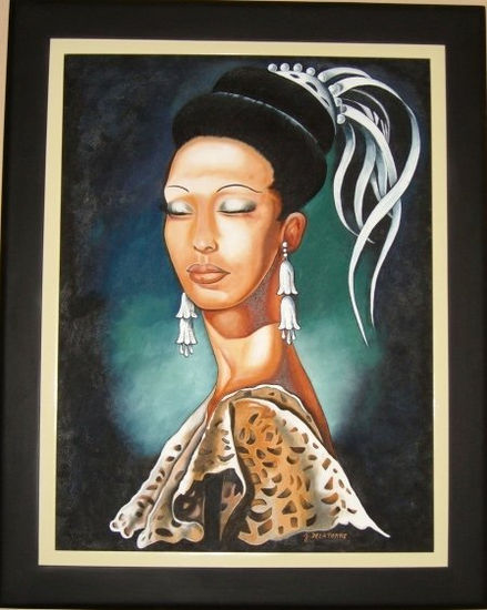 JOSEPHINE BAKER Óleo Lienzo Retrato