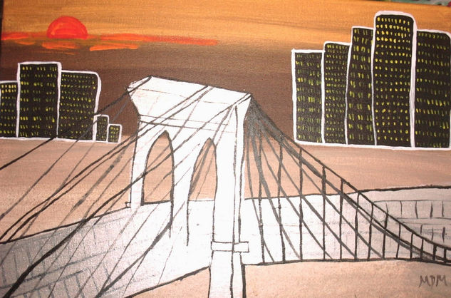 Brooklyn Bridge Acrylic Canvas Landscaping