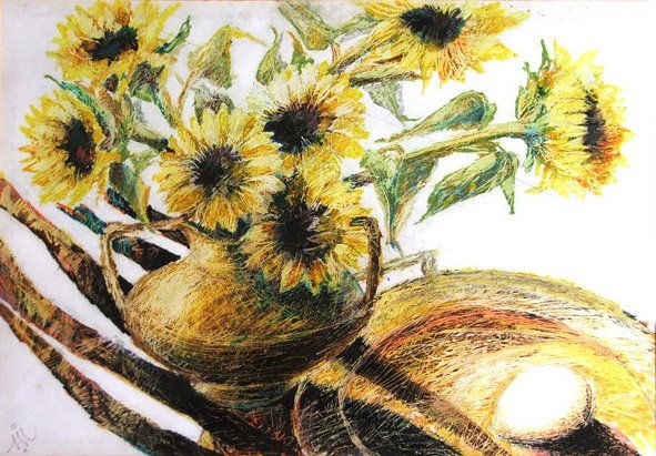 Flowers Helios Pastel Paper Still Life Paintings