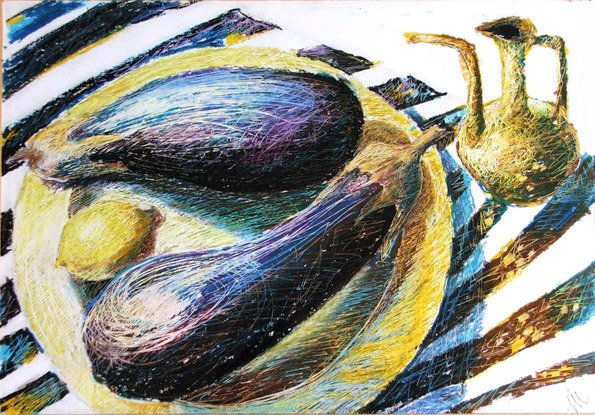 Sicilian Still Life Pastel Paper Still Life Paintings