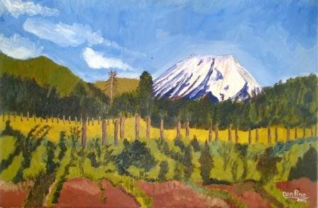 volcan nevado,chile Oil Canvas Landscaping