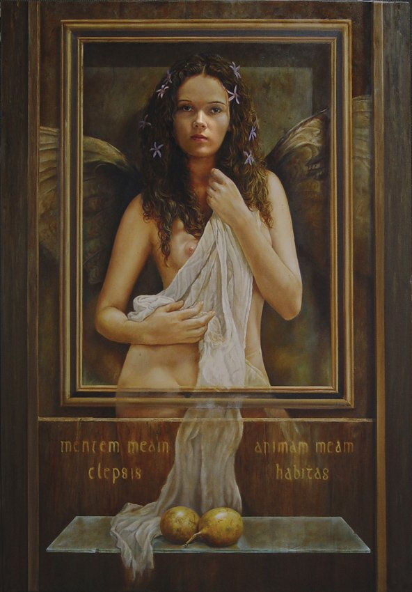 Angel con frutos de pasión