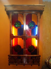 Balcon con vitral