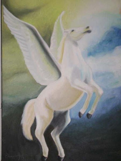 Pegasus Óleo Papel Animales