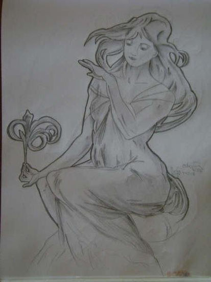 Homenaje a Mucha V Pencil