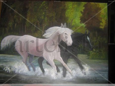 Caballos en el rio