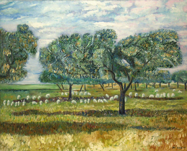 PASTOREO Óleo Lienzo Paisaje