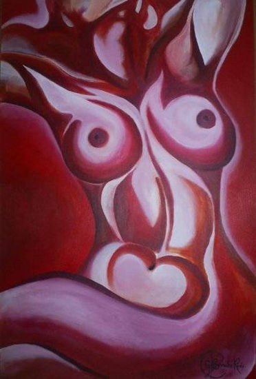 Pasion Acrylic Canvas Nude Paintings