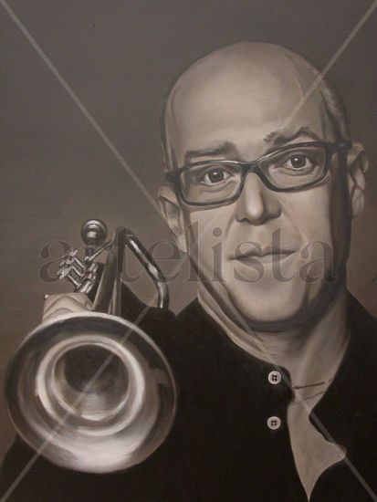 Dave Douglas Oil Panel Portrait