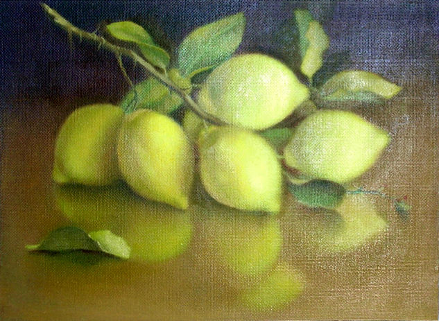 Limones Oil Panel Still Life Paintings