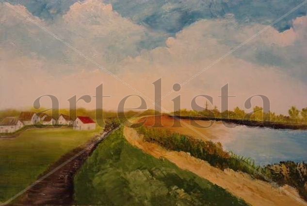 Village Oil Canvas Landscaping