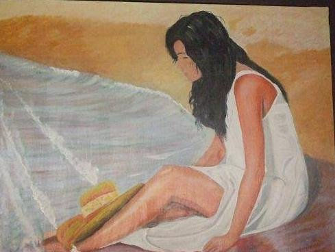 mujer en la playa