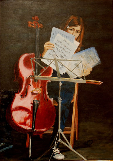 Cello y princesa Acrylic Canvas Landscaping