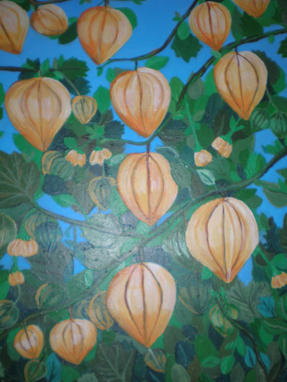 Mi producción de physalis Acrylic Canvas Landscaping