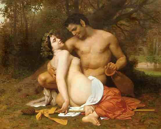 Faune et Bacchant Copia de Bouguereau Óleo Lienzo Figura