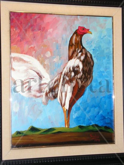 Gallo de pelea Oil Canvas Animals