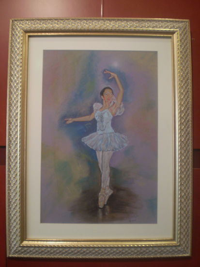 Bailarina. Pastel Paper Figure Painting