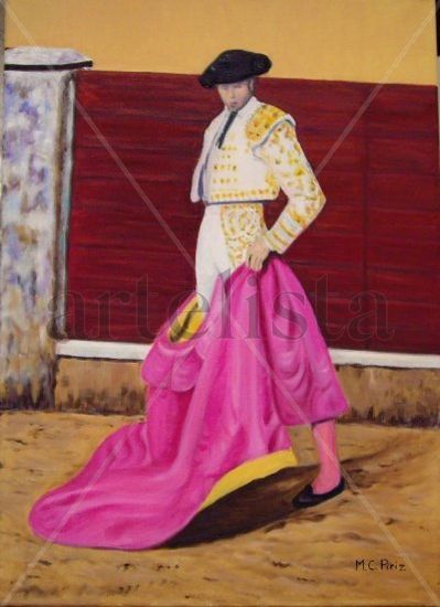 torero en lidia Oil Canvas Figure Painting