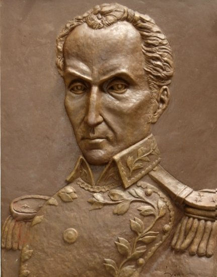 Relieve de Simón Bolivar Bronze Figurative