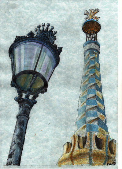 farola i torre gaudi (Parc Güell) 