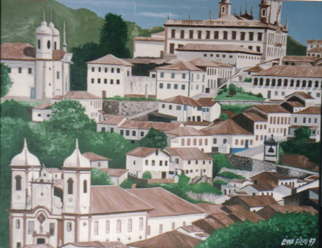 Vista Parcial de Ouro preto Acrylic Canvas Landscaping