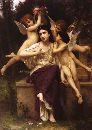 Ave de printemps copia de Bouguereau Óleo Lienzo Figura