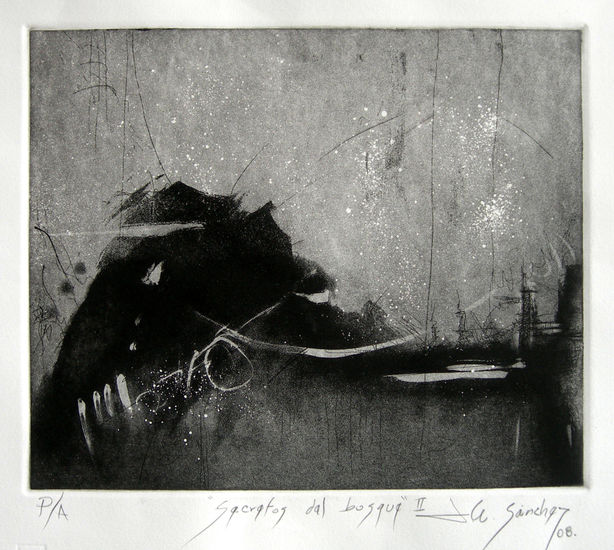 De la serie "Secretos del bosque" Aquatint